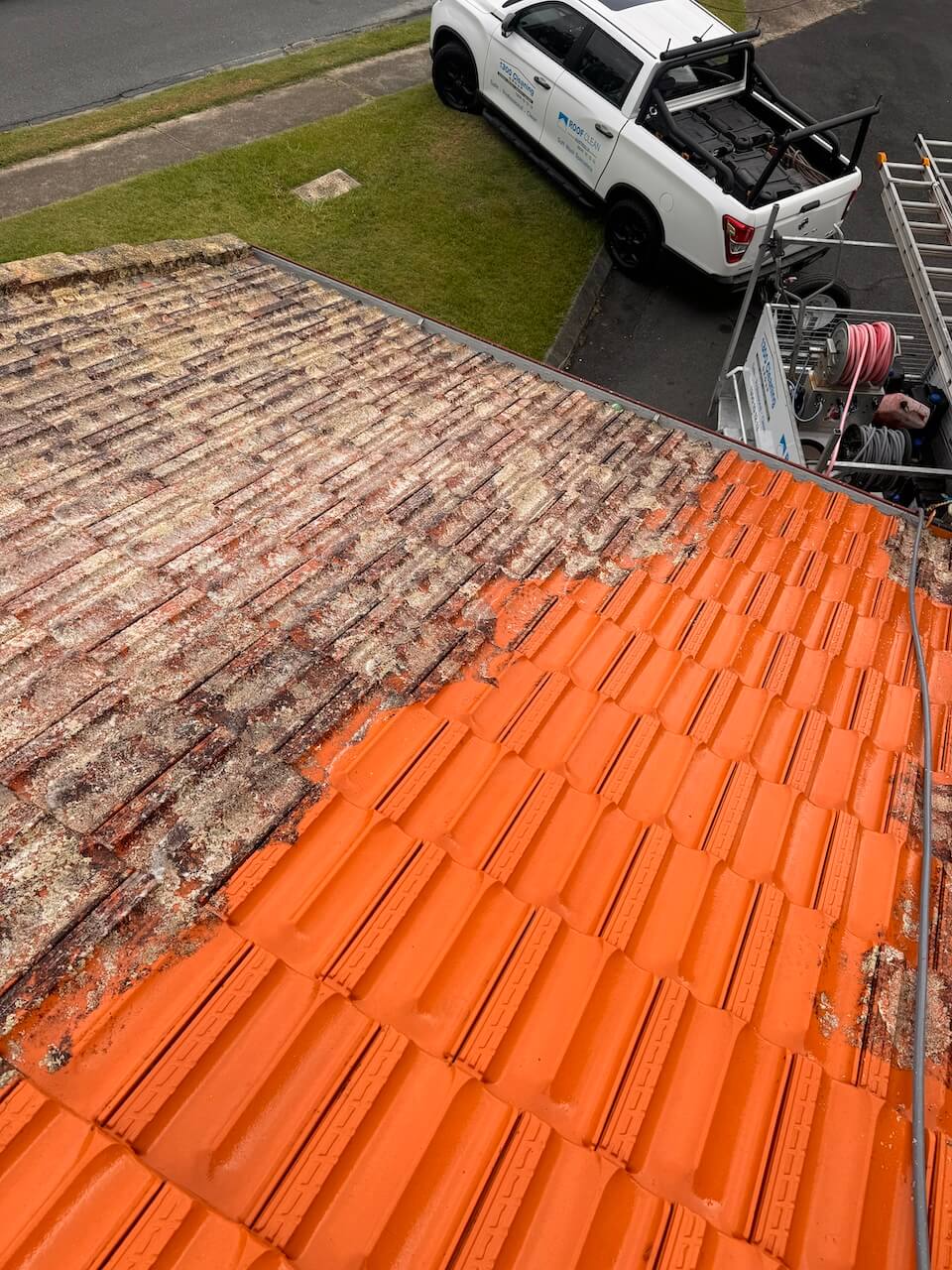 augustine heights roof during roof cleaning