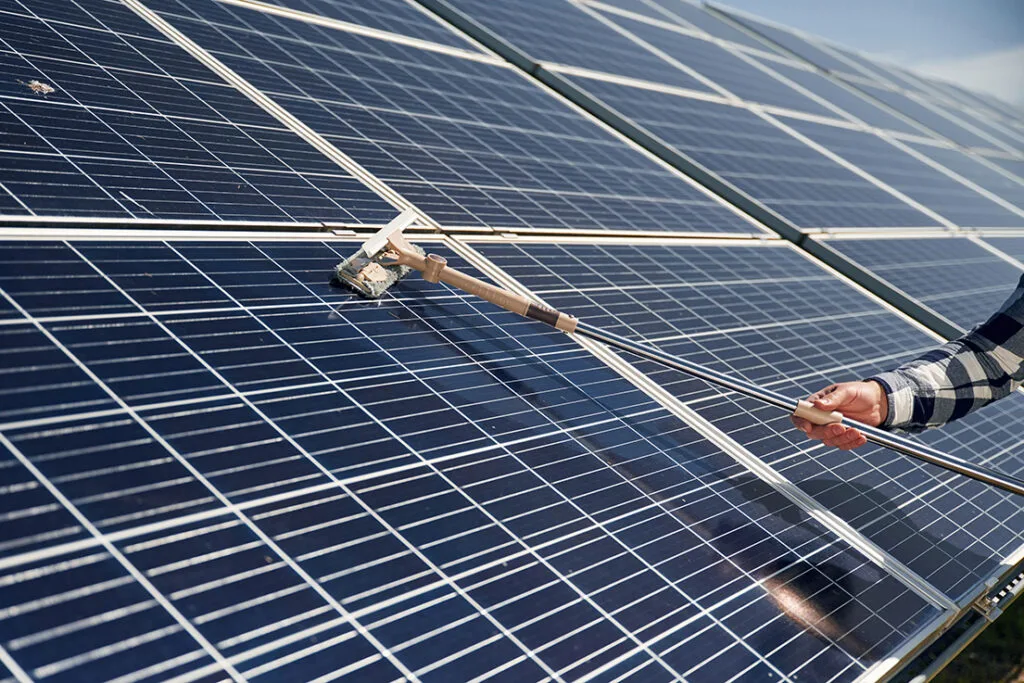 Solar panel cleaning