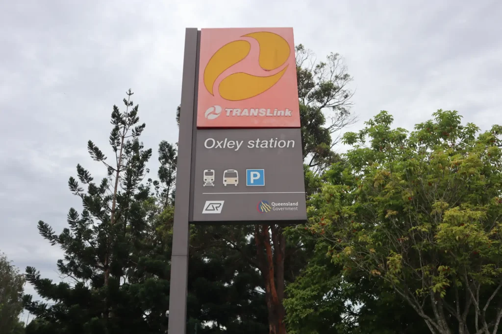 Oxley train station sign Australia