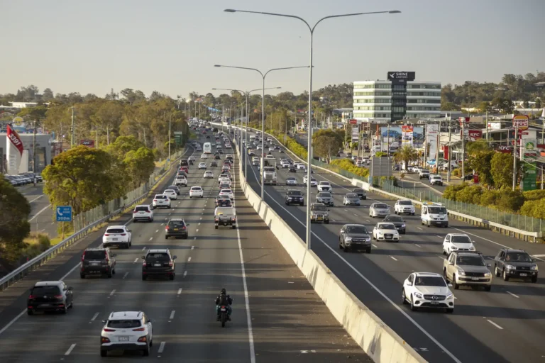 M1 Motorway Queensland`s busiest road. Springwood, Logan City, Queensland